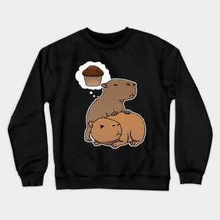 Capybara hungry for Chocolate Muffins Crewneck Sweatshirt